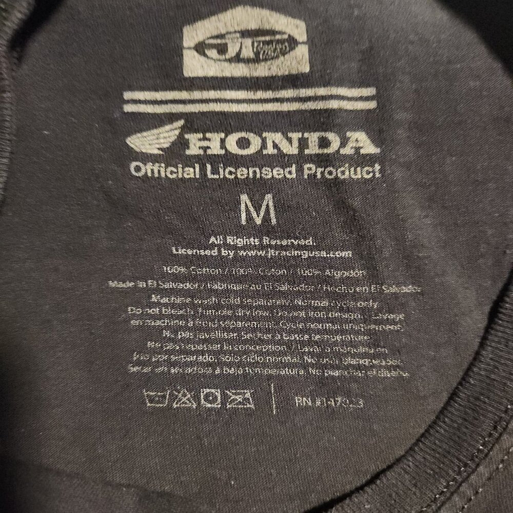 Official Honda x JT Racing Team USA 95 Motocross T-shirt Black Medium Runs Small - Picture 7 of 9